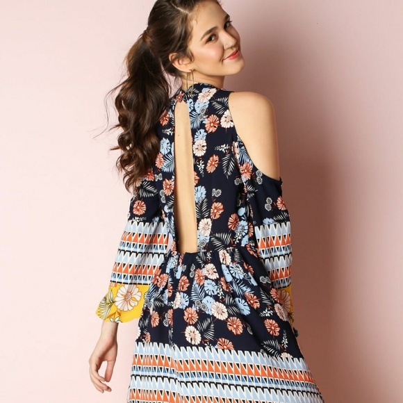Dresses & Skirts - COLD SHOULDER FLORAL PRINT DRESS